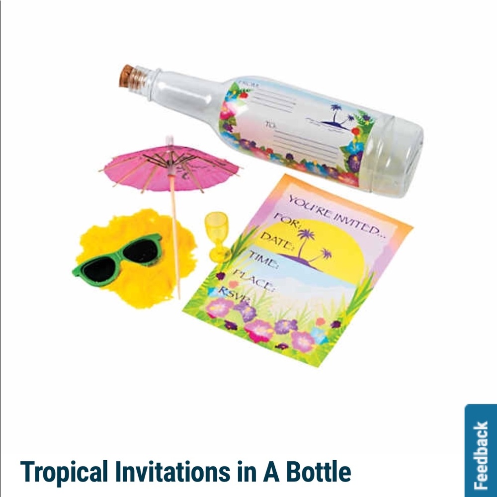 Summer party Invitation in a bottle 11 included